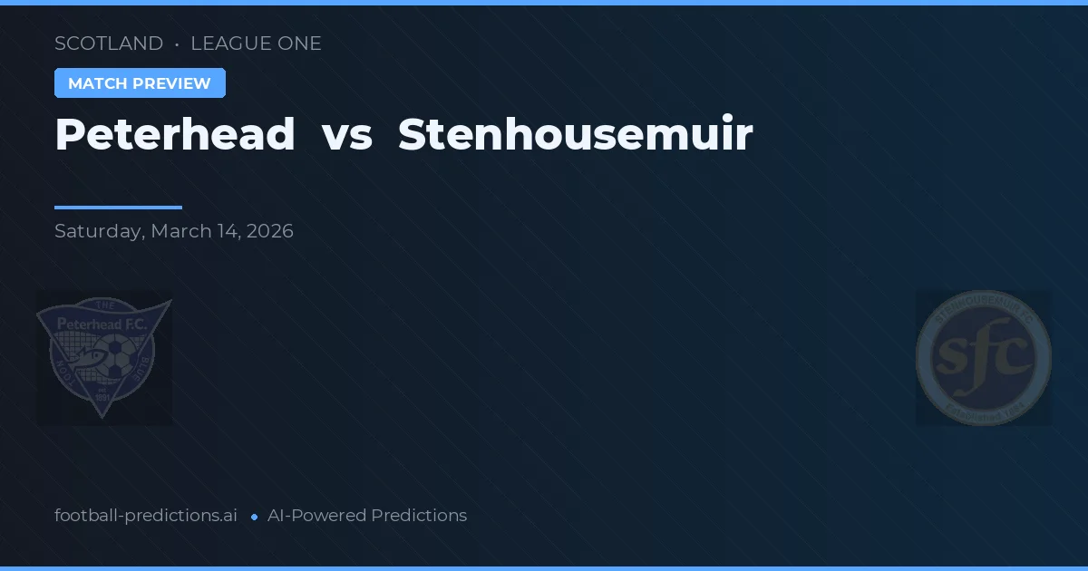 Peterhead vs Stenhousemuir — voorspelling en vooruitblik wedstrijd