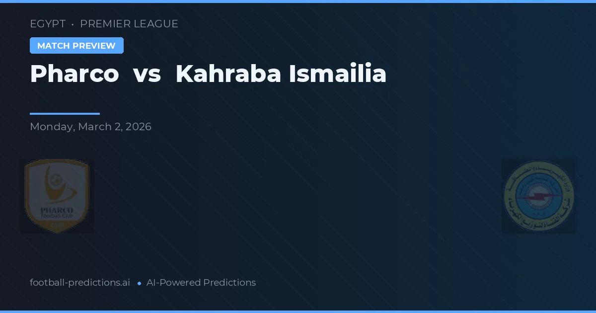 Pharco vs Kahraba Ismailia — voorspelling en vooruitblik wedstrijd