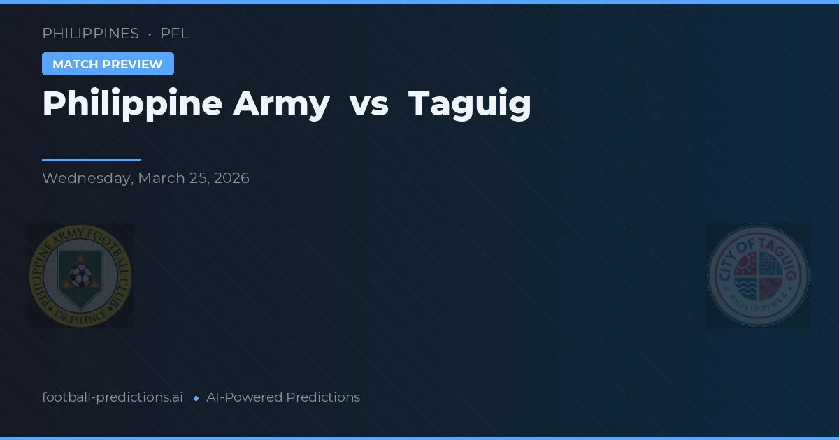 Filipijnse Leger vs Taguig — voorspelling en vooruitblik wedstrijd