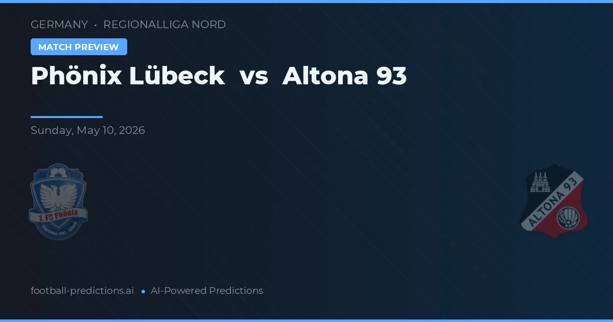 Phönix Lübeck vs Altona 93 — voorspelling en vooruitblik wedstrijd