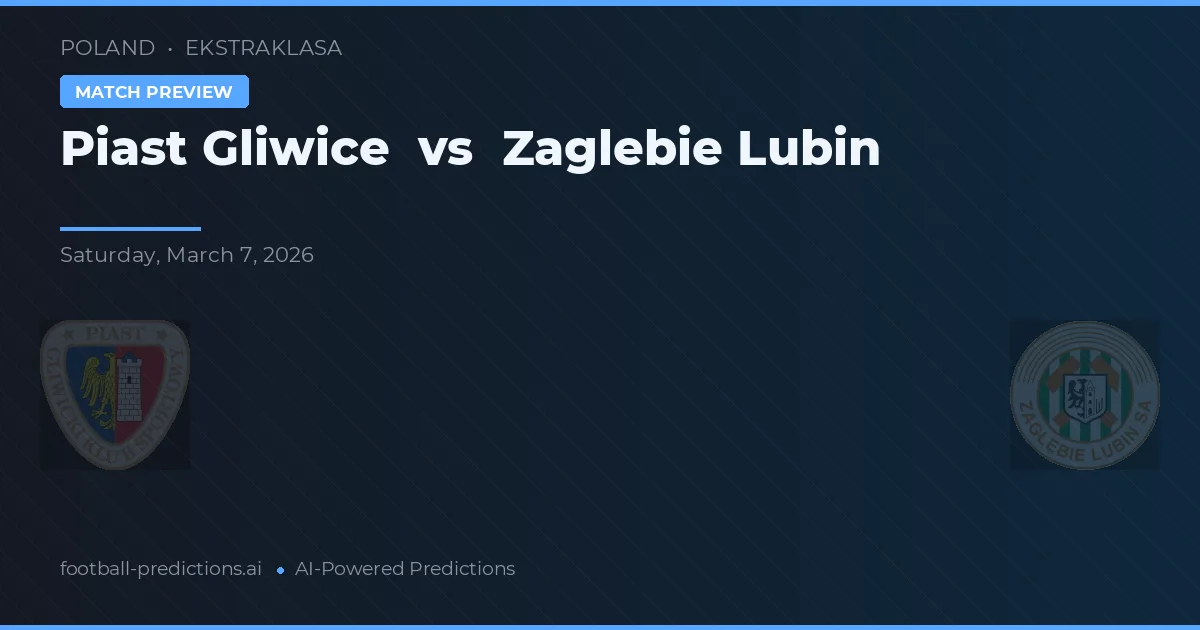 Piast Gliwice vs Zagłębie Lubin — voorspelling en vooruitblik wedstrijd