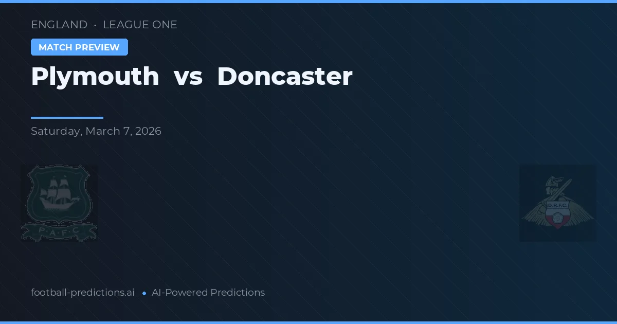Plymouth Argyle vs Doncaster Rovers — voorspelling en vooruitblik wedstrijd