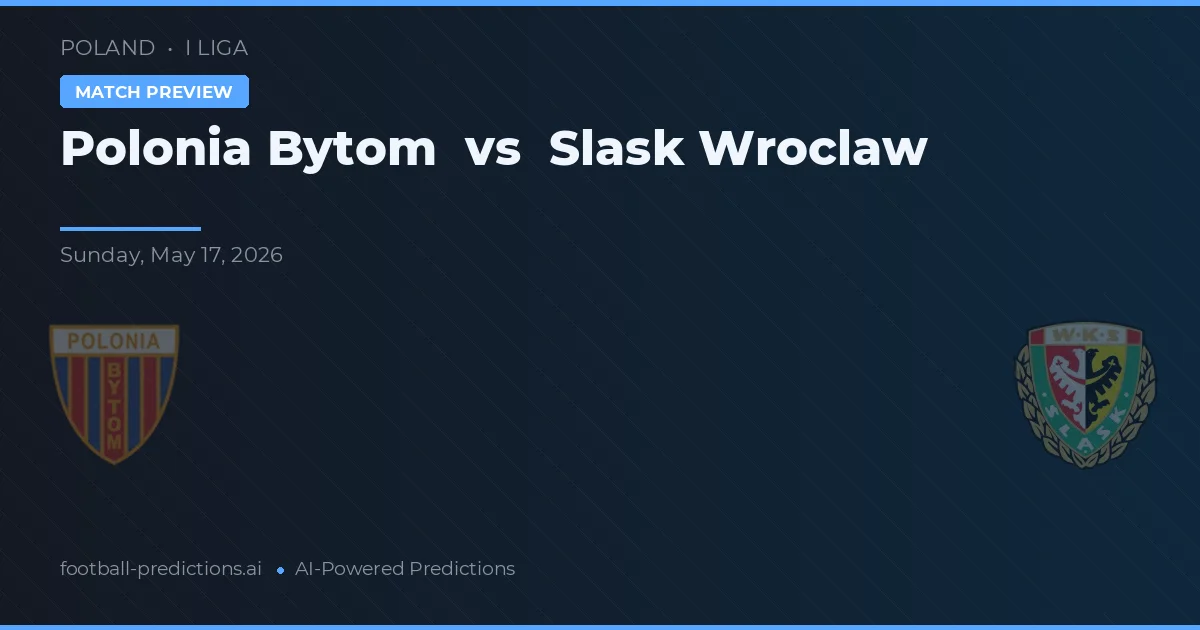 Polonia Bytom vs Śląsk Wrocław — voorspelling en vooruitblik wedstrijd