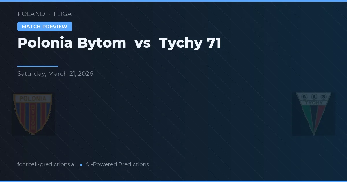 Polonia Bytom vs Tychy 71 — voorspelling en vooruitblik wedstrijd