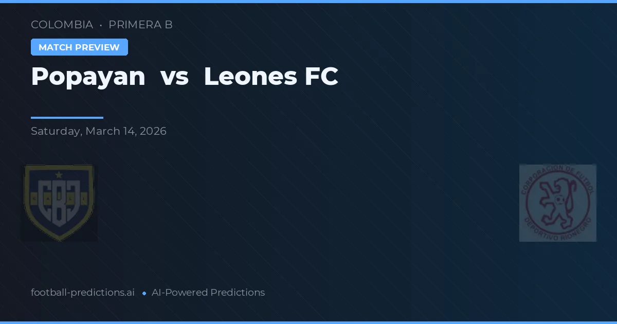 Popayán vs Leones FC — voorspelling en vooruitblik wedstrijd