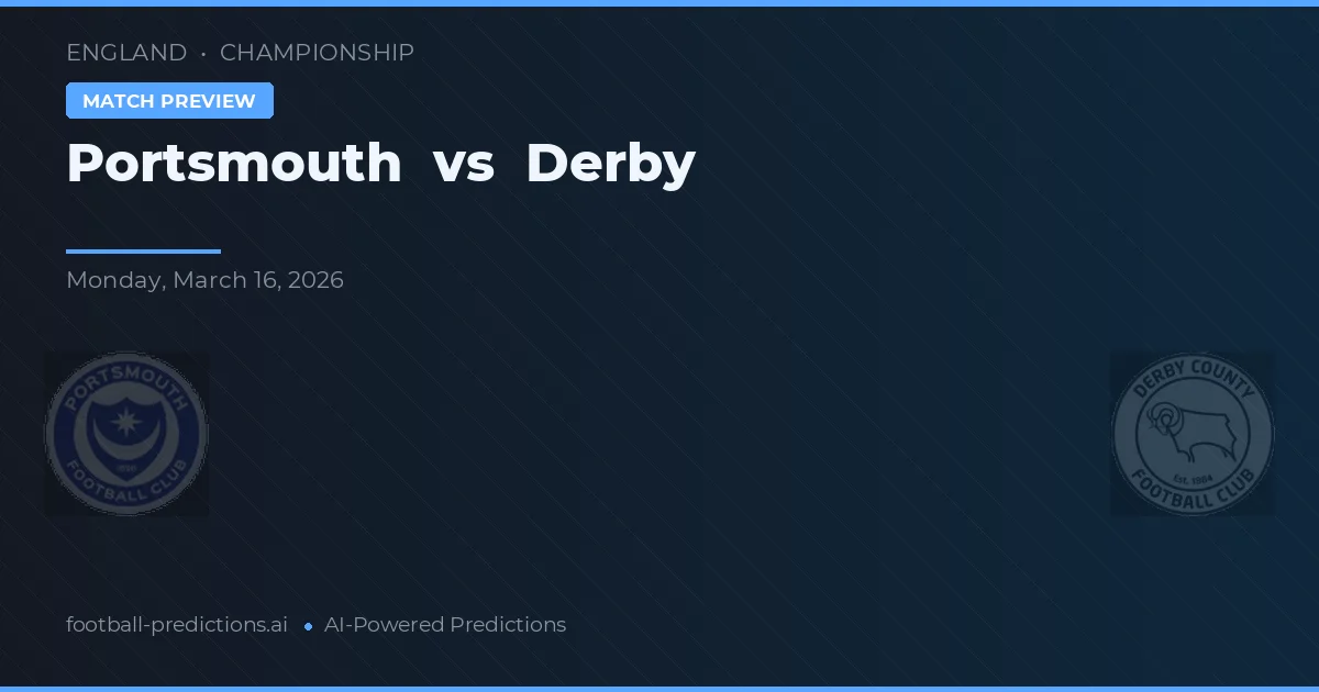 Portsmouth vs Derby — voorspelling en vooruitblik wedstrijd