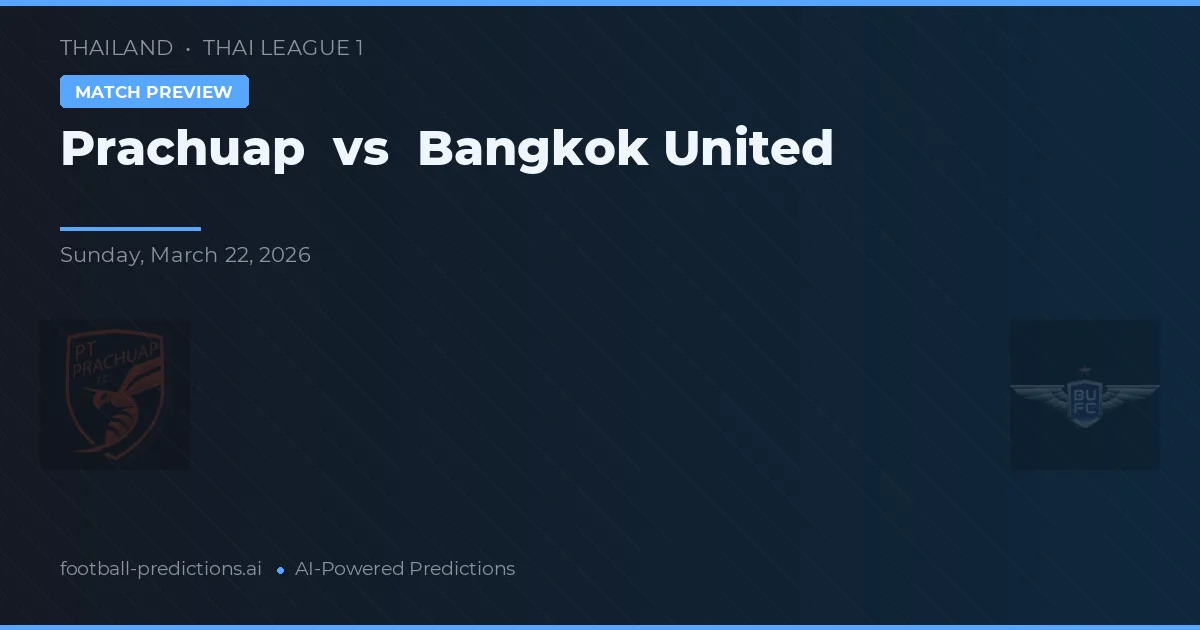 Prachuap vs Bangkok United — voorspelling en vooruitblik wedstrijd