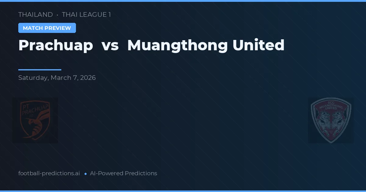 Prachuap vs Muangthong United — voorspelling en vooruitblik wedstrijd
