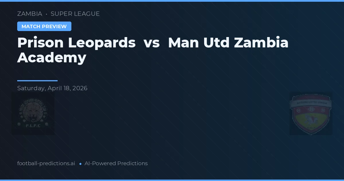 Prison Leopards vs Man Utd Zambia Academie — voorspelling en vooruitblik wedstrijd