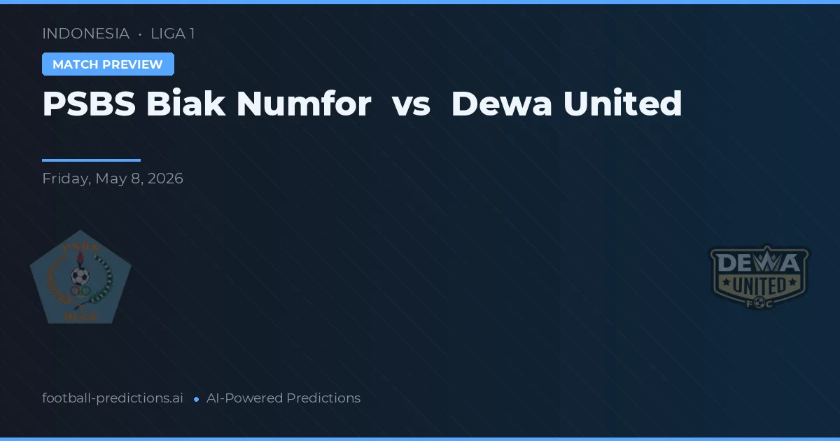 PSBS Biak Numfor vs Dewa United — voorspelling en vooruitblik wedstrijd