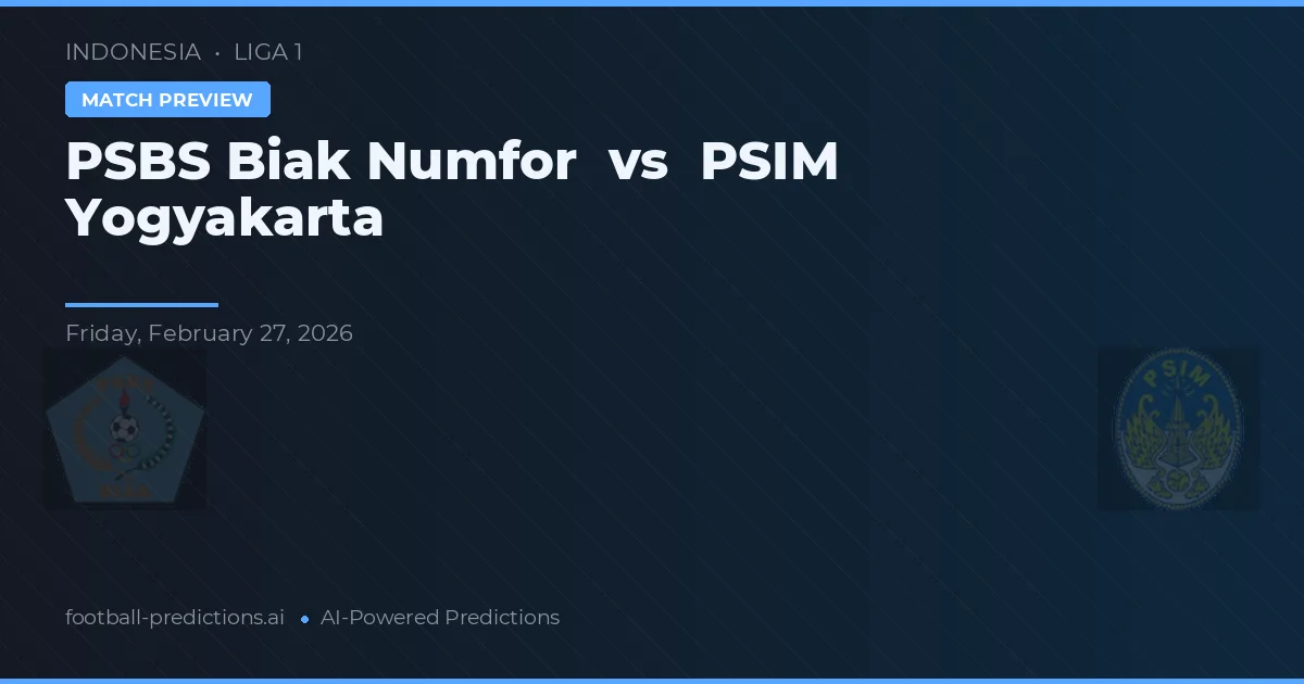 PSBS Biak Numfor vs PSIM Yogyakarta — voorspelling en vooruitblik wedstrijd
