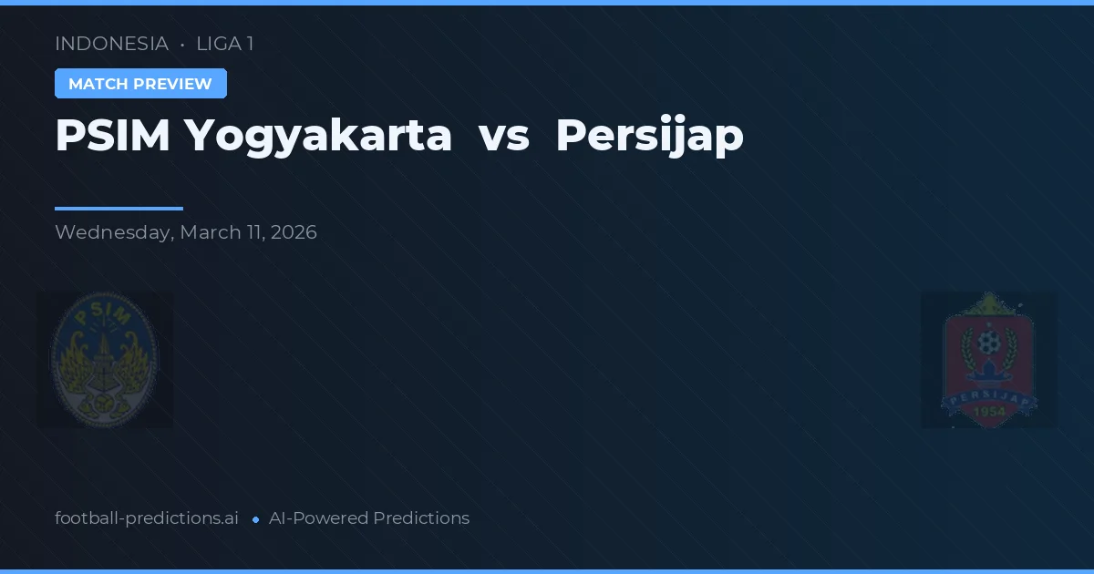 PSIM Yogyakarta vs Persijap — voorspelling en vooruitblik wedstrijd