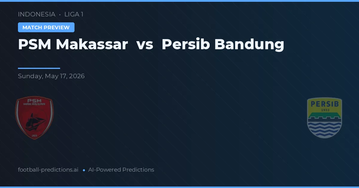 PSM Makassar vs Persib Bandung — voorspelling en vooruitblik wedstrijd