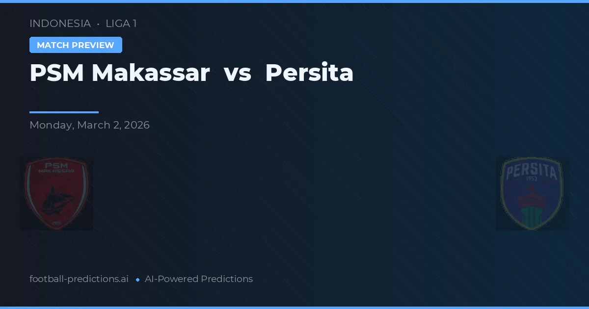 PSM Makassar vs Persita — voorspelling en vooruitblik wedstrijd