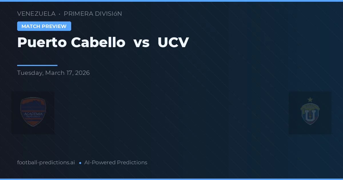 Puerto Cabello vs UCV — voorspelling en vooruitblik wedstrijd