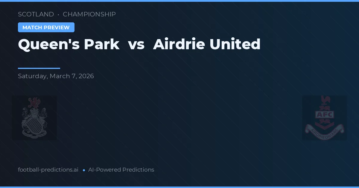 Queen's Park vs Airdrie United — voorspelling en vooruitblik wedstrijd