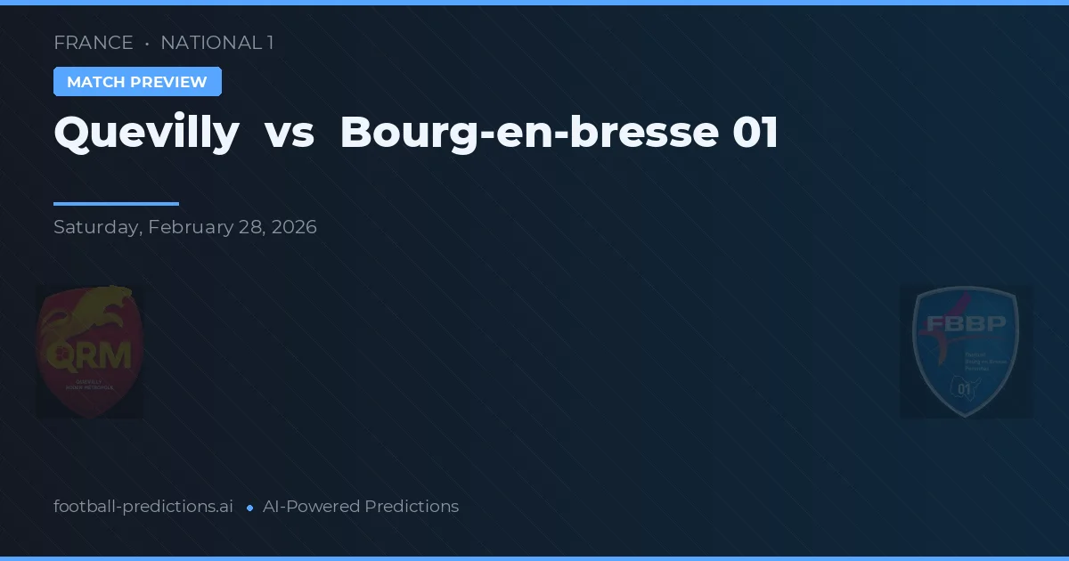 Quevilly vs Bourg-en-Bresse 01 — voorspelling en vooruitblik wedstrijd