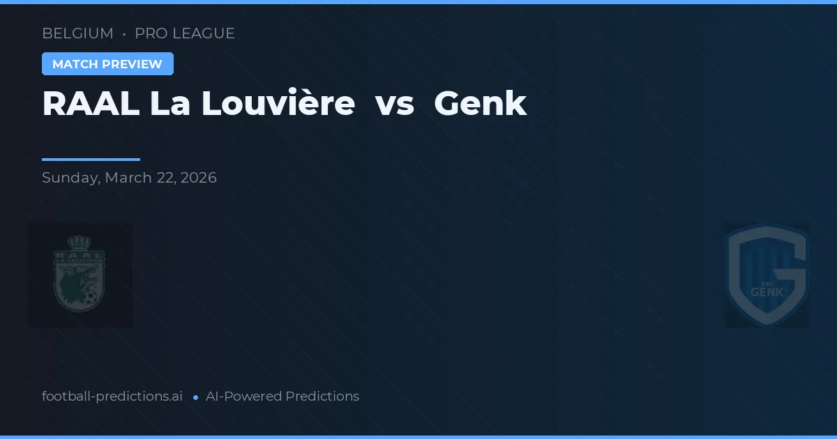 Raal La Louvière vs Genk — voorspelling en vooruitblik wedstrijd