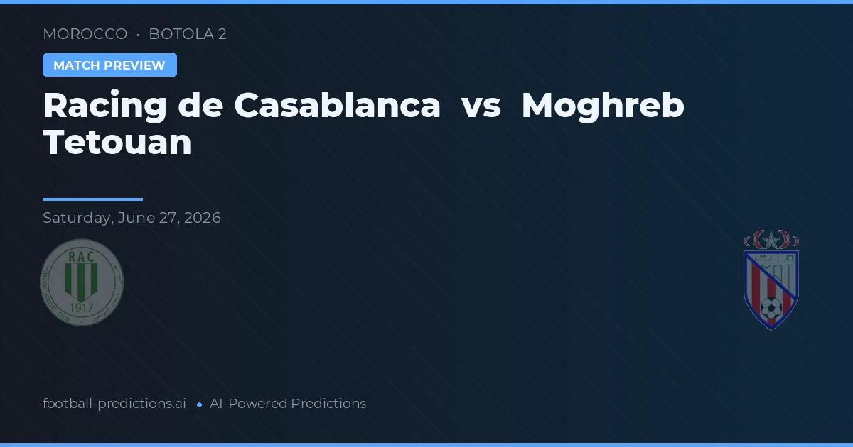 Racing de Casablanca vs Moghreb Tetouan — voorspelling en vooruitblik wedstrijd