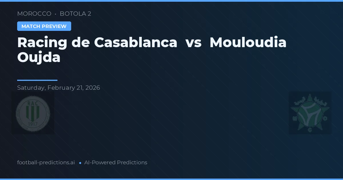 Racing de Casablanca vs Mouloudia Oujda — voorspelling en vooruitblik wedstrijd