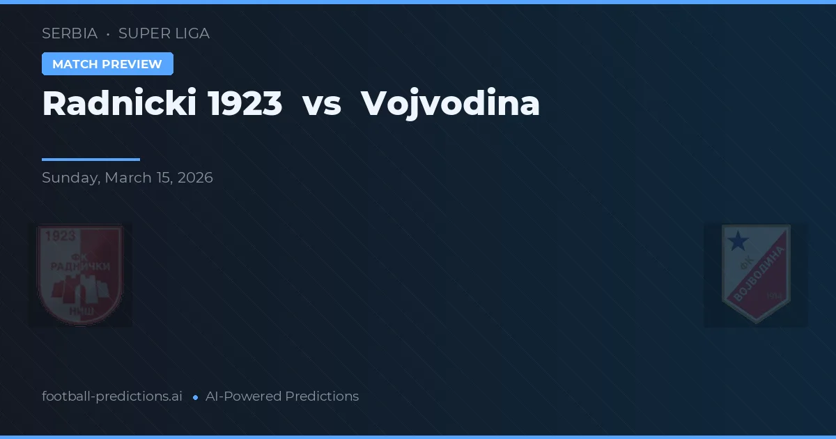 Radnički 1923 vs Vojvodina — voorspelling en vooruitblik wedstrijd