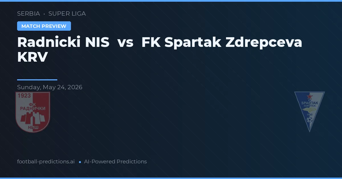 Radnički Niš vs FK Spartak Zdrepczeva KRV — voorspelling en vooruitblik wedstrijd