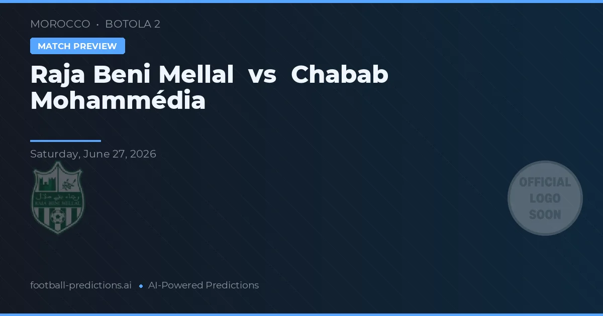 Raja Beni Mellal vs Chabab Mohammédia — voorspelling en vooruitblik wedstrijd