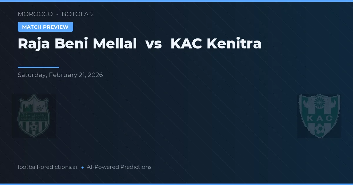 Raja Beni Mellal vs KAC Kenitra — voorspelling en vooruitblik wedstrijd