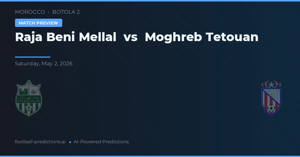 Raja Beni Mellal vs Moghreb Tetouan — voorspelling en vooruitblik wedstrijd