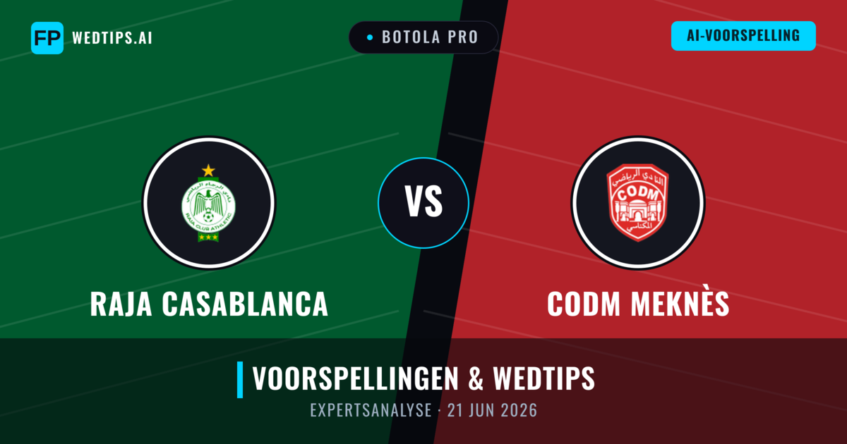 Raja Casablanca vs CODM Meknès — voorspelling en vooruitblik wedstrijd