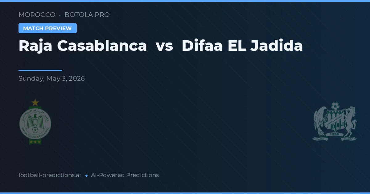 Raja Casablanca vs Difaa El Jadida — voorspelling en vooruitblik wedstrijd