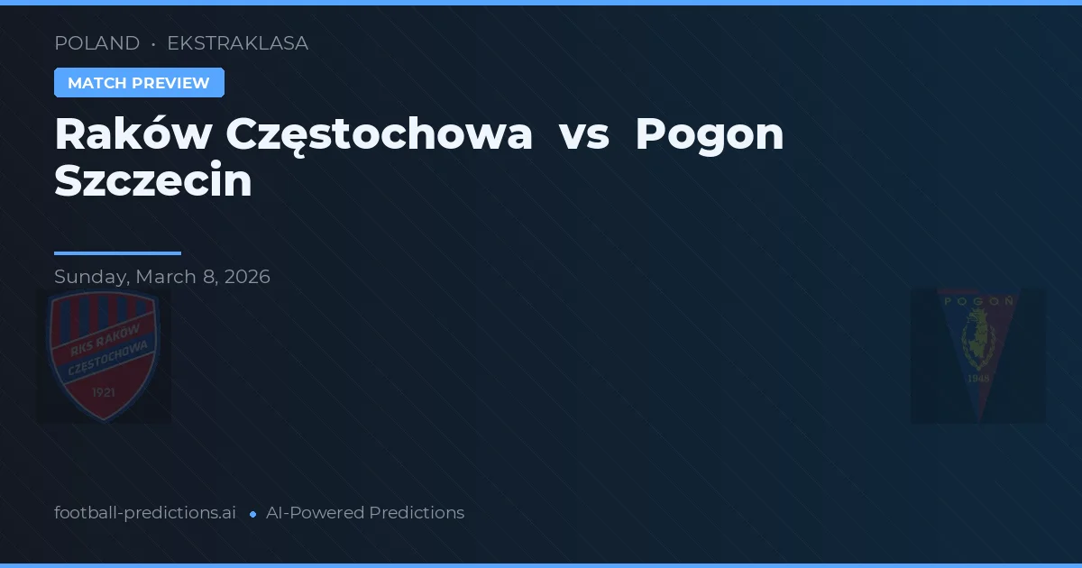 Raków Częstochowa vs Pogoń Szczecin — voorspelling en vooruitblik wedstrijd