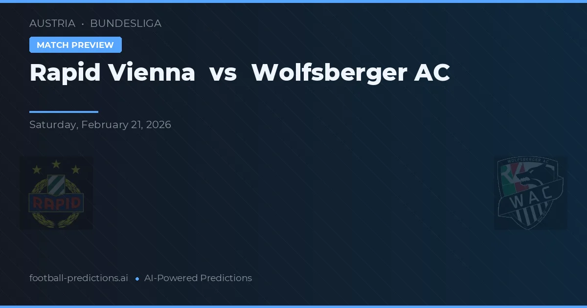 Rapid Wien vs Wolfsberger AC — voorspelling en vooruitblik wedstrijd