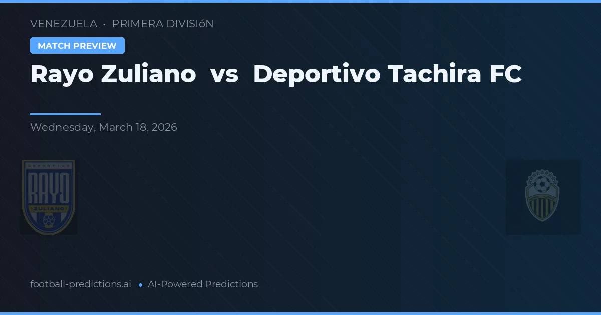 Rayo Zuliano vs Deportivo Táchira — voorspelling en vooruitblik wedstrijd