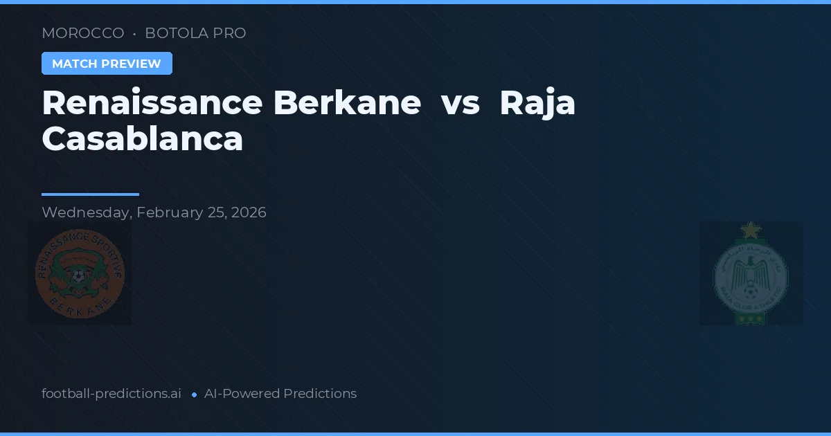 Renaissance Berkane vs Raja Casablanca — voorspelling en vooruitblik wedstrijd