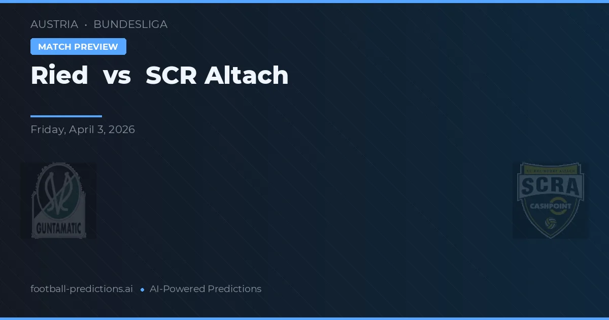 Ried vs SCR Altach — voorspelling en vooruitblik wedstrijd
