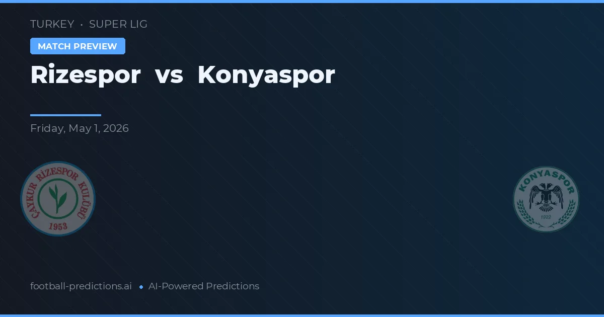 Rizespor vs Konyaspor — voorspelling en vooruitblik wedstrijd
