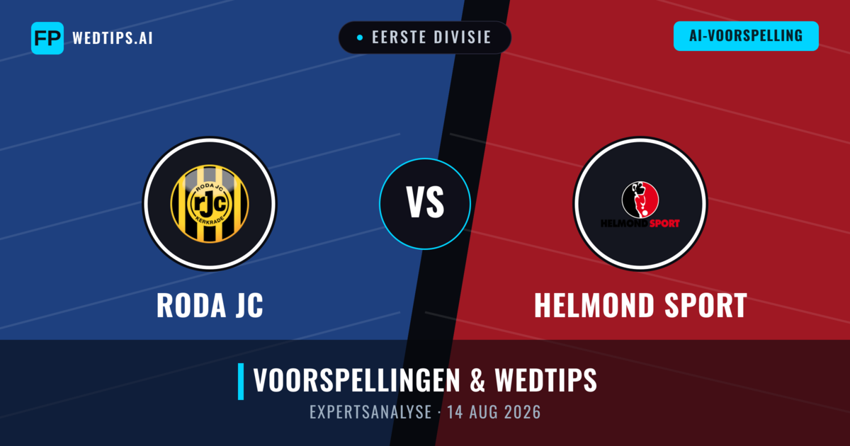 Roda JC vs Helmond Sport — voorspelling en vooruitblik wedstrijd
