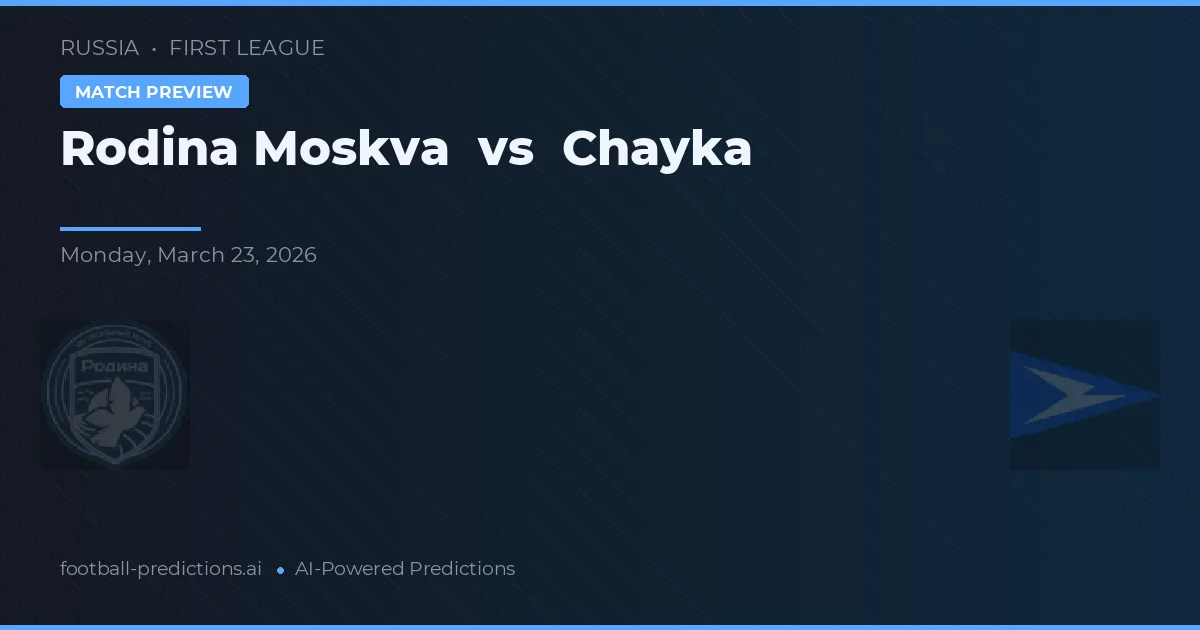 Rodina Moskou vs Chayka — voorspelling en vooruitblik wedstrijd