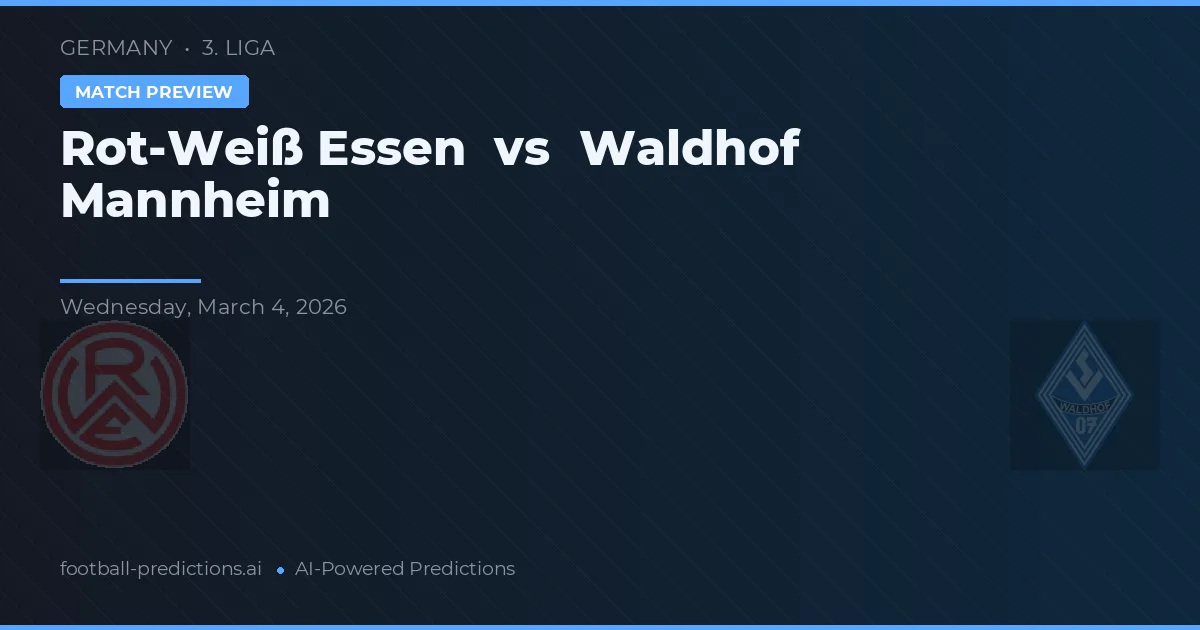 Rot-Weiß Essen vs Waldhof Mannheim — voorspelling en vooruitblik wedstrijd