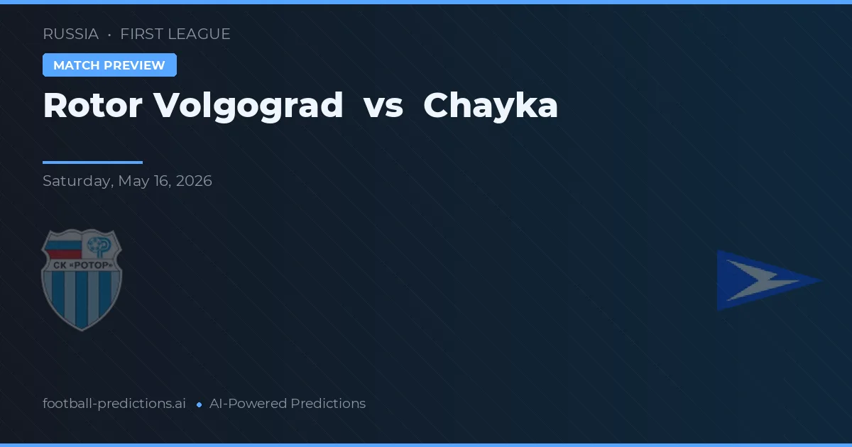 Rotor Volgograd vs Chayka — voorspelling en vooruitblik wedstrijd