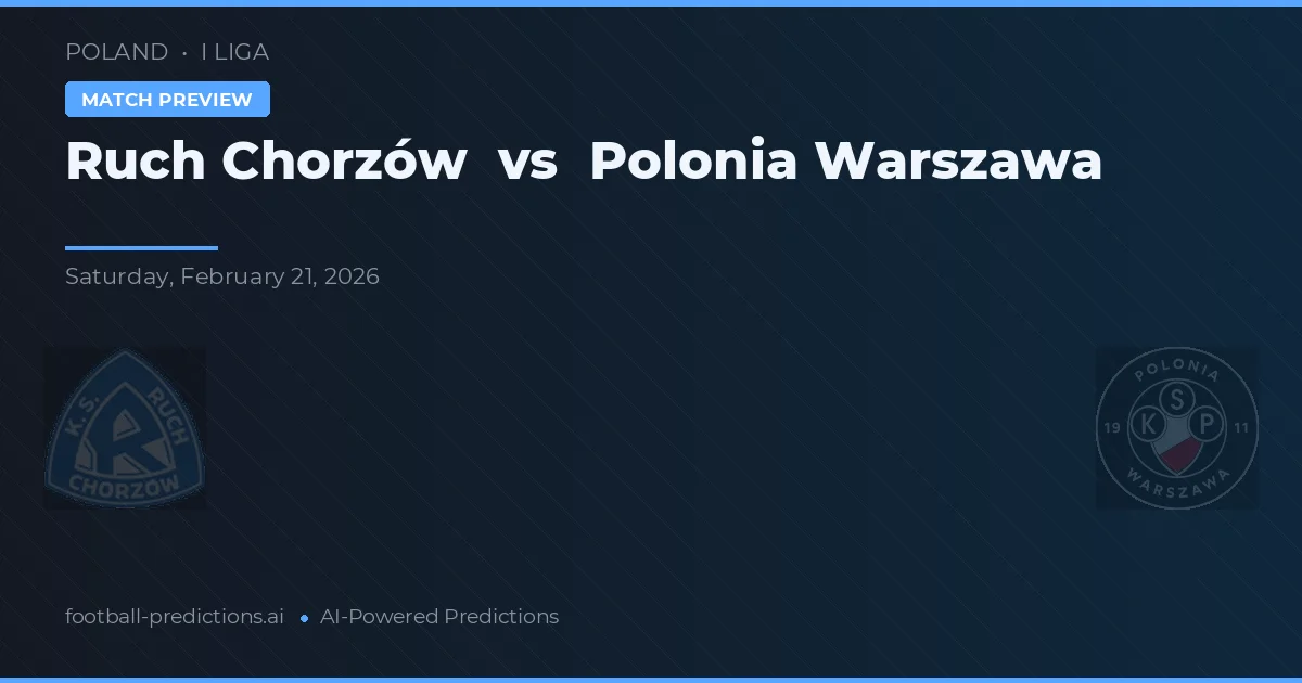 Ruch Chorzów vs Polonia Warschau — voorspelling en vooruitblik wedstrijd