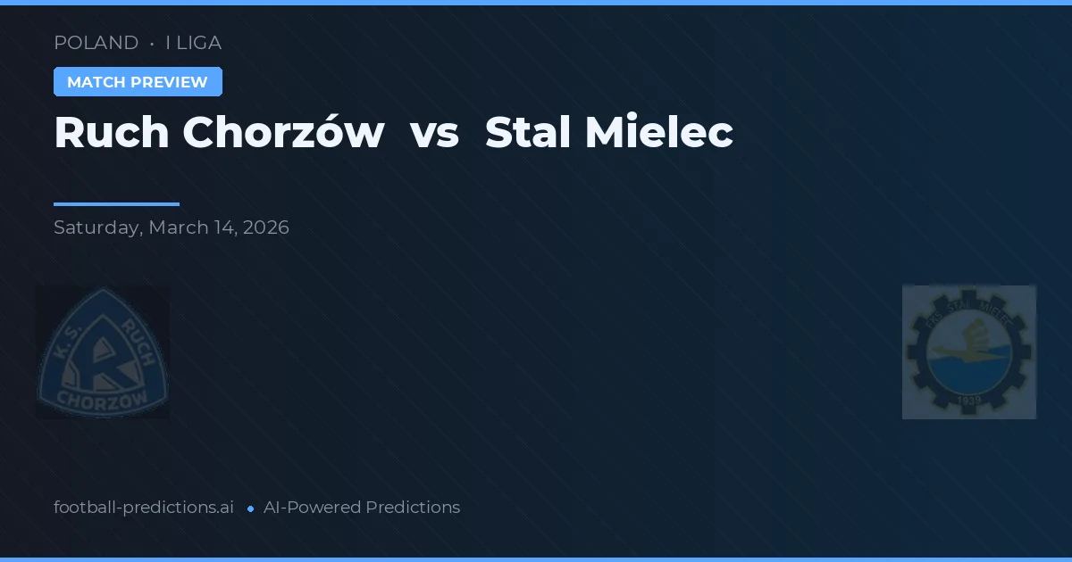 Ruch Chorzów vs Stal Mielec — voorspelling en vooruitblik wedstrijd