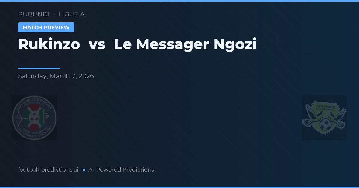 Rukinzo vs Le Messager Ngozi — voorspelling en vooruitblik wedstrijd
