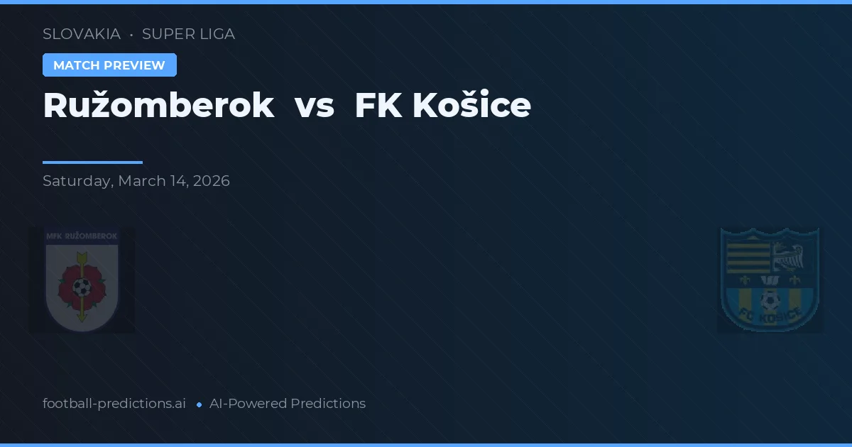 Ružomberok vs FK Košice — voorspelling en vooruitblik wedstrijd