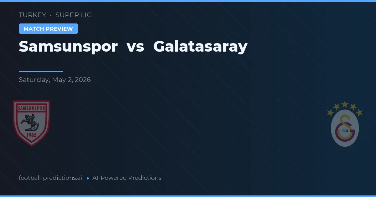 Samsunspor vs Galatasaray — voorspelling en vooruitblik wedstrijd