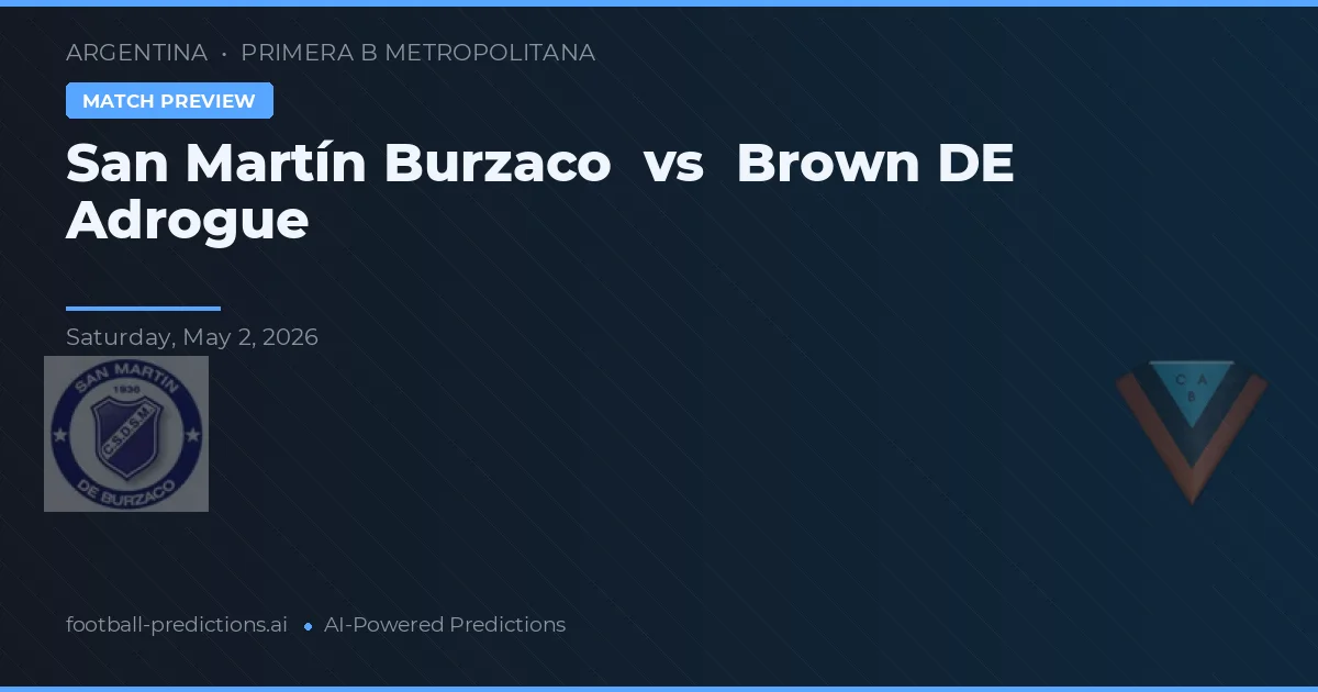 San Martín Burzaco vs Brown de Adrogué preview