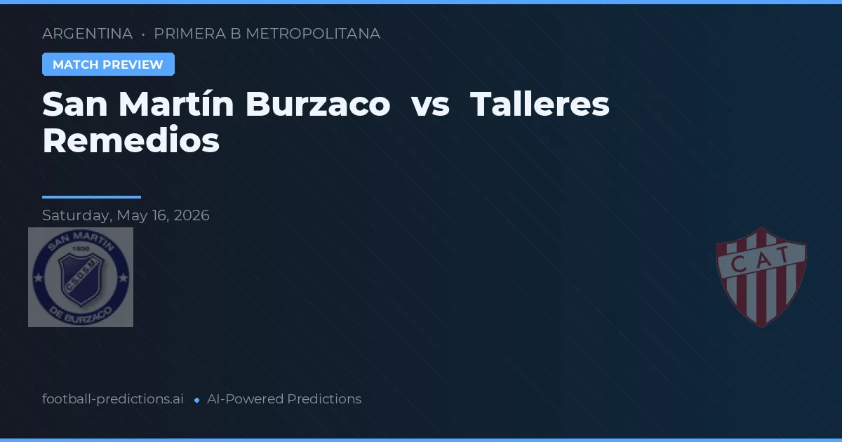 San Martín Burzaco vs Talleres Remedios — voorspelling en vooruitblik wedstrijd