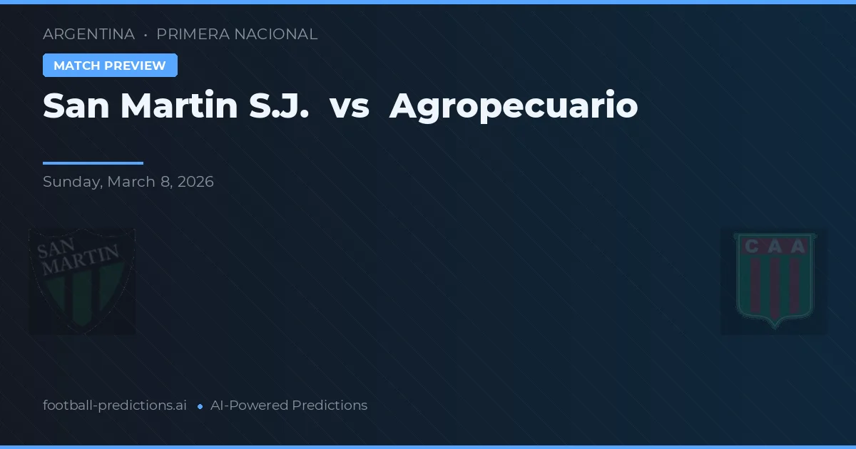 San Martín SJ vs Agricultuurbedrijf preview