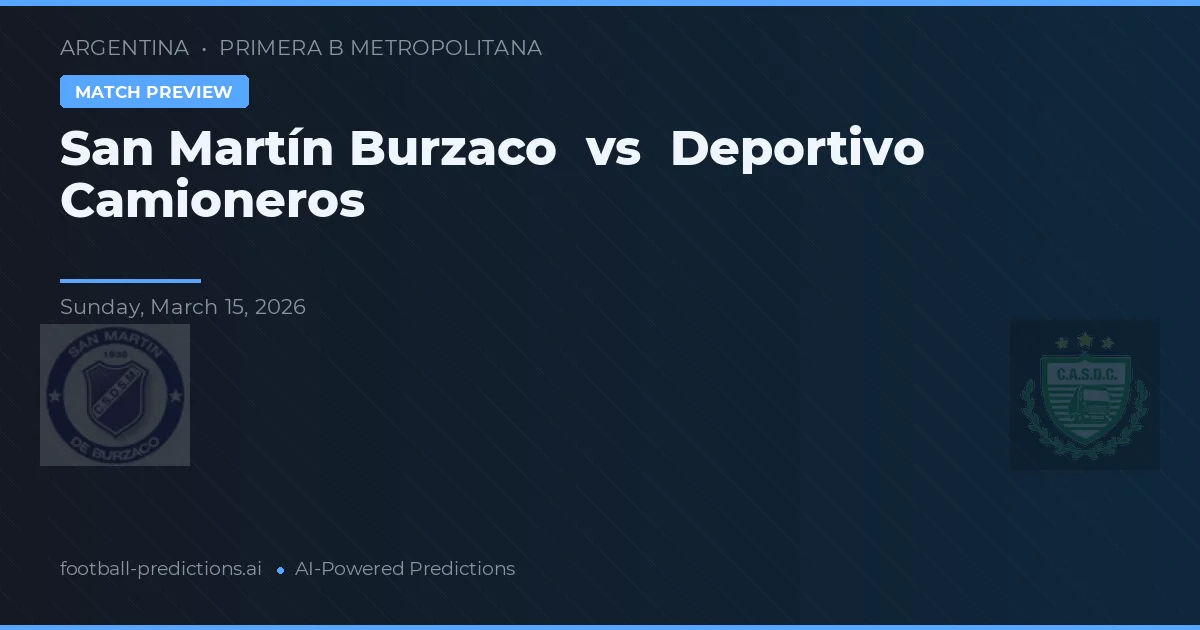 San Martín Burzaco vs Deportivo Camioneros — voorspelling en vooruitblik wedstrijd